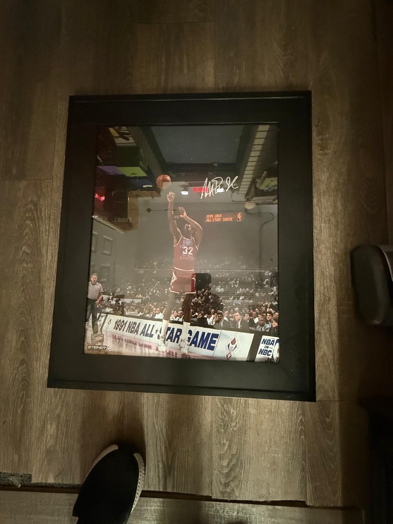 Framed Signed 1991 NBA All-Star Game Photo - extra 1
