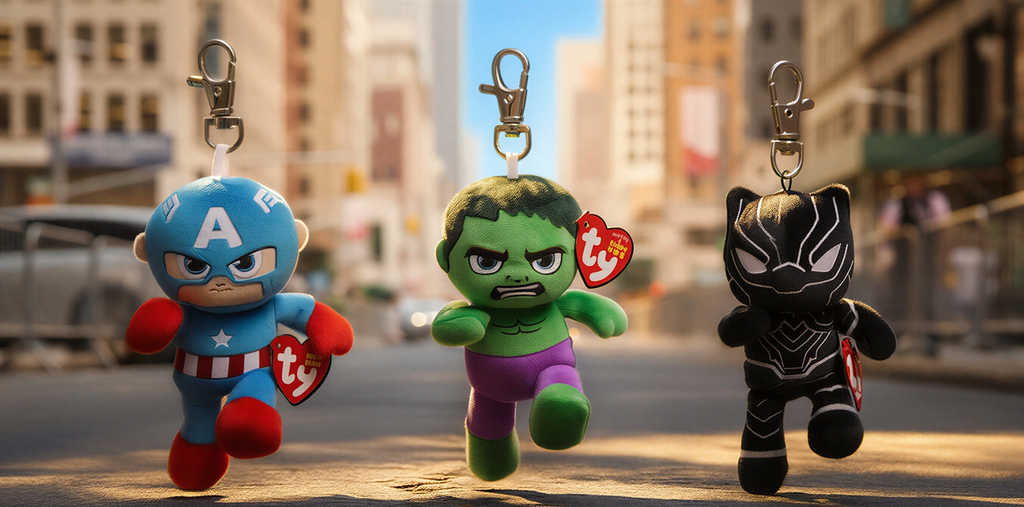 [CC-PLUSH-0002] Captain America & Black Panther Plush Keychains